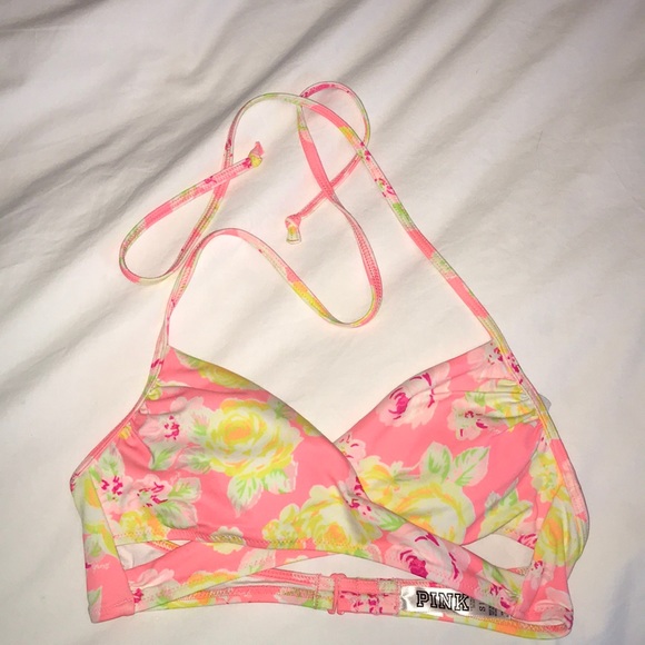 PINK Victoria's Secret Other - VS Pink Flower Bikini Top Sz S